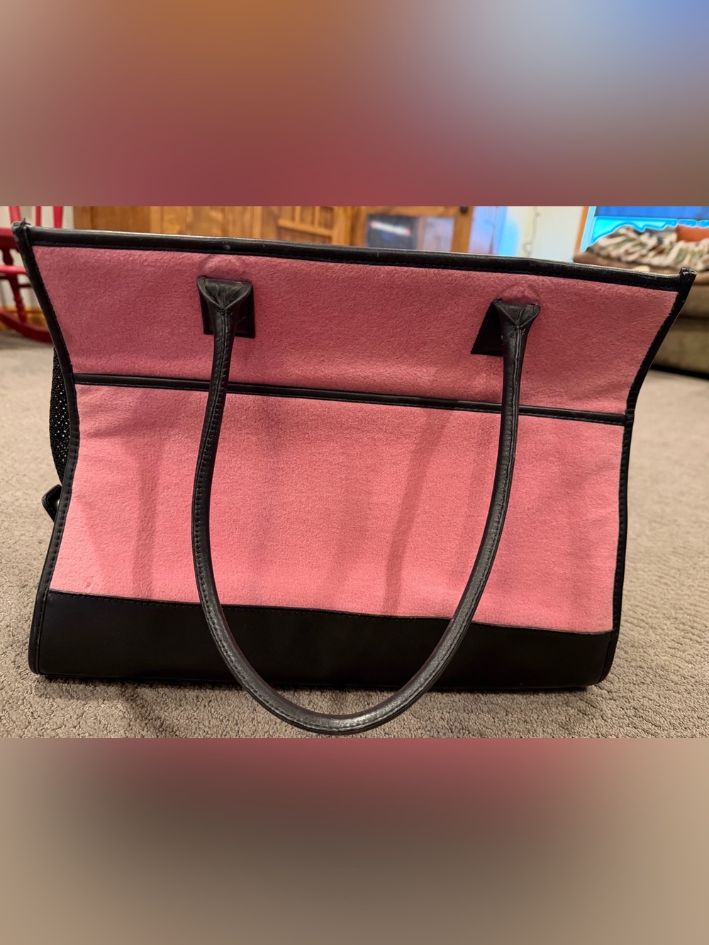 Pink and Black small dog carrier